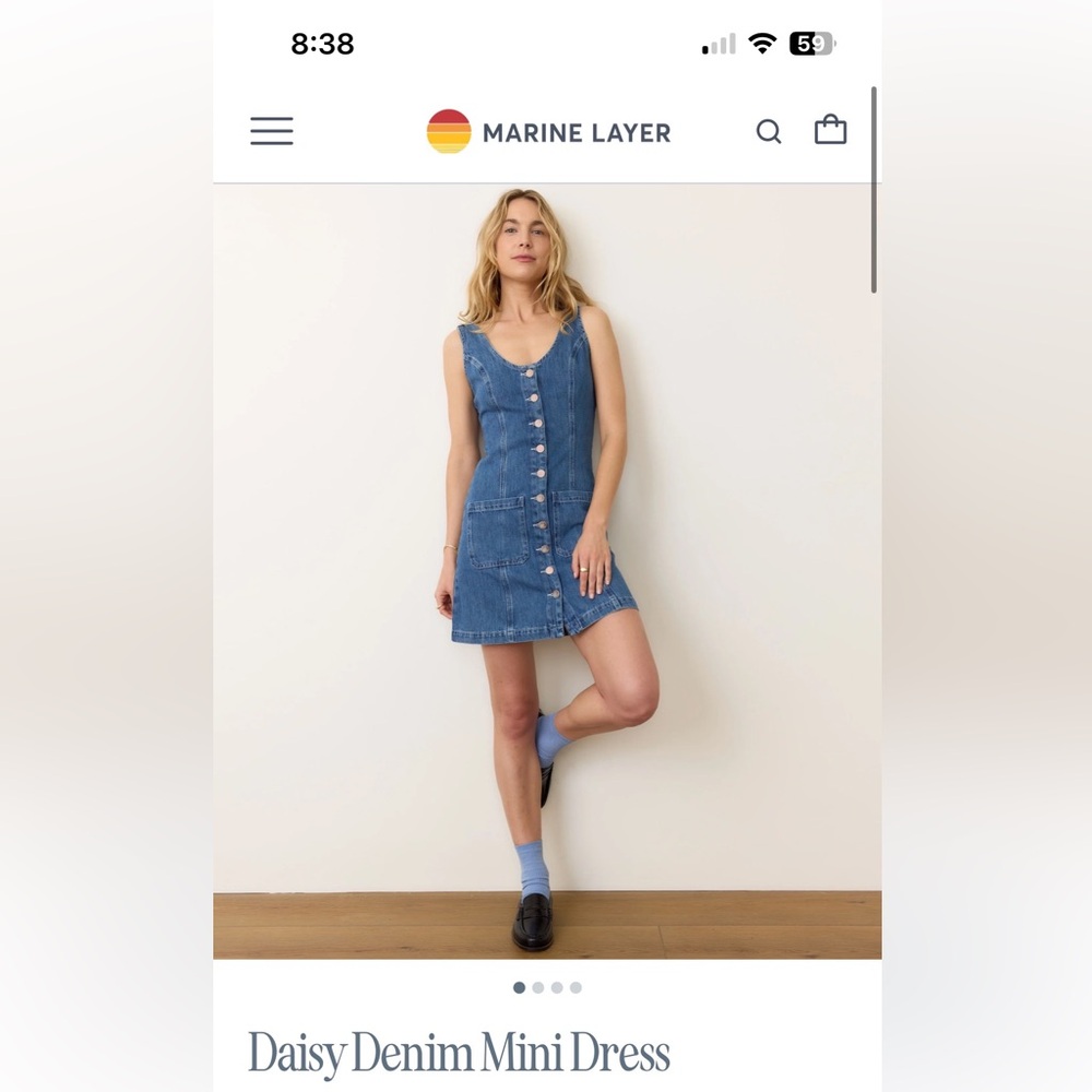 NWT Marine Layer Denim Button Up Mini Dress